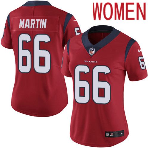Women Houston Texans #66 Nick Martin Red Nike Vapor Limited NFL Jersey